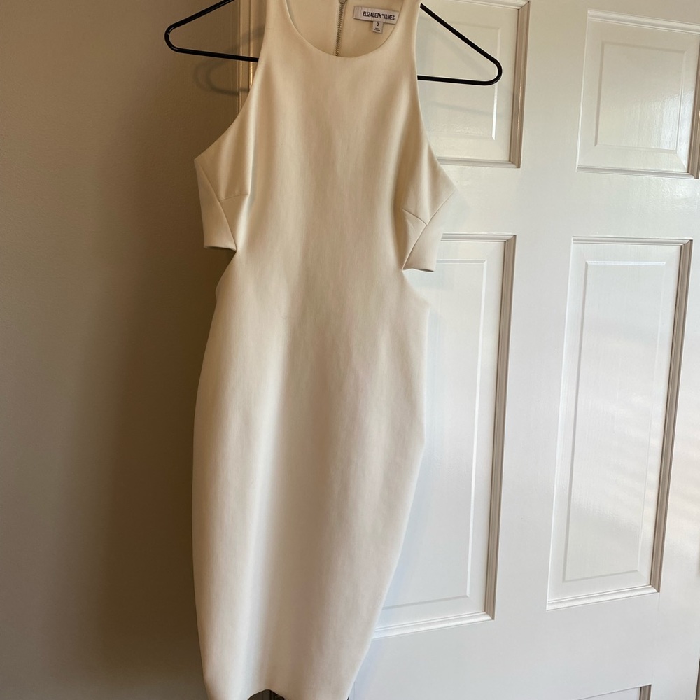 Off white cut out dress
